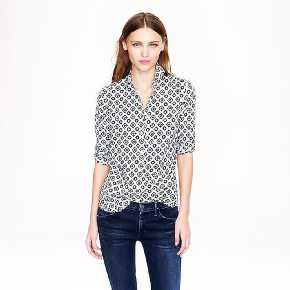 J. Crew Perfect Button Down Foulard Shirt